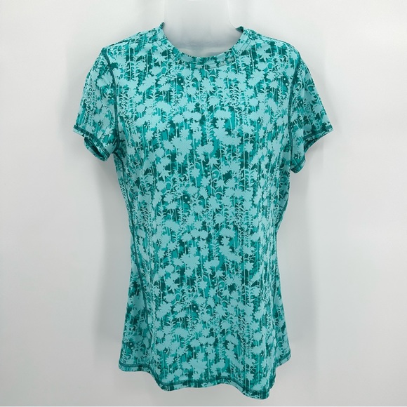 3/$15 LANDS END Athletic Top STSmall TALL Womens Workout Fitness Tee Shirt Aqua - Picture 1 of 11